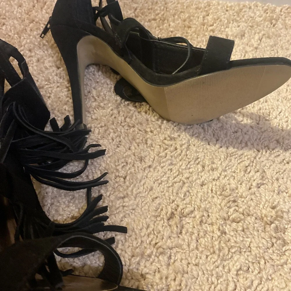 Madden Girl Black Suede Heels Size 7.5